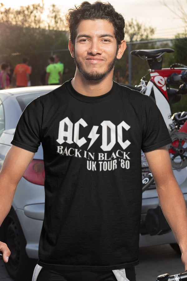 AC/DC - UK Tour Solid White T-Shirt - HYPER iCONiC