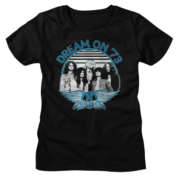 Aerosmith - Dream On Blue White Womens T-Shirt - HYPER iCONiC.