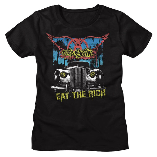 Aerosmith - Eat The Rich Car Womens T-Shirt - HYPER iCONiC.