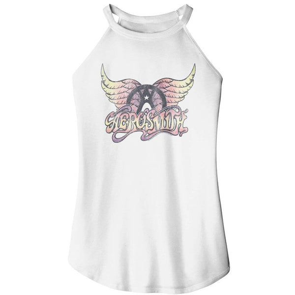 Aerosmith - Faded Pinks Rocker Womens Rocker Tank Top - HYPER iCONiC.