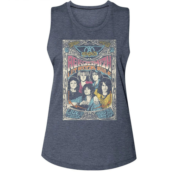 Aerosmith - Let Rock Rule Womens Muscle Tank Top - HYPER iCONiC.