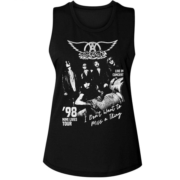 Aerosmith - Miss A Thing Womens Muscle Tank Top - HYPER iCONiC.