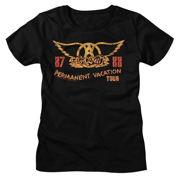 Aerosmith - PV Tour 87 88 Womens T-Shirt - HYPER iCONiC.