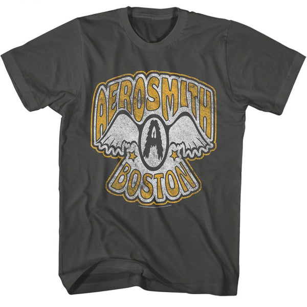 Aerosmith - VTG Logo Boston Boyfriend Tee - HYPER iCONiC.
