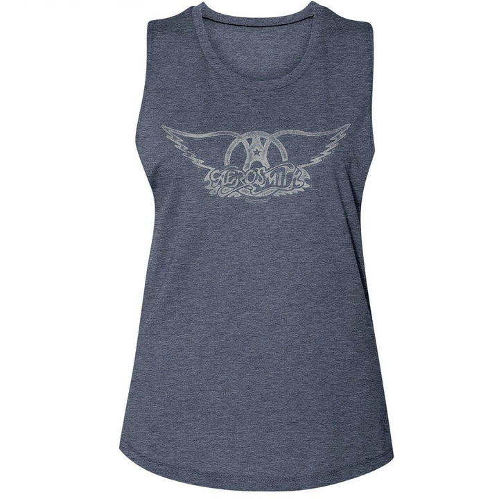 Aerosmith - Wings Logo Light Womens Muscle Tank Top - HYPER iCONiC.