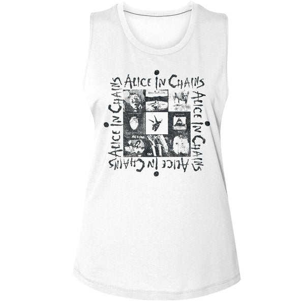 Alice In Chains - Multi Album Art Womens Muscle Tank Top - HYPER iCONiC.