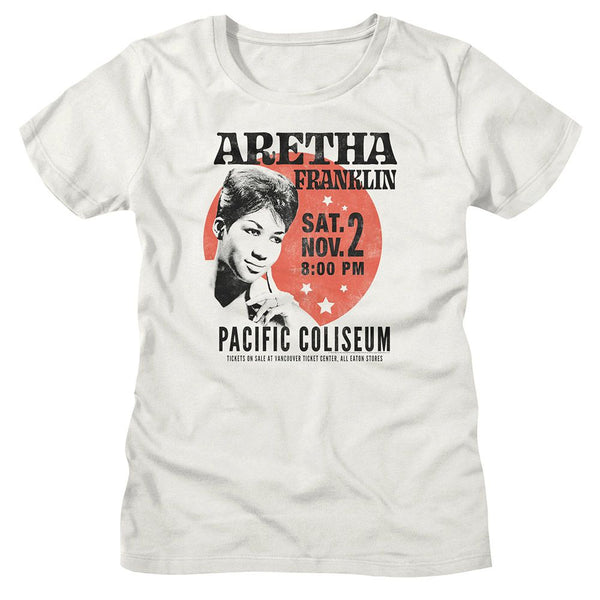 Aretha Franklin - Aretha Circle Poster Womens T-Shirt - HYPER iCONiC.