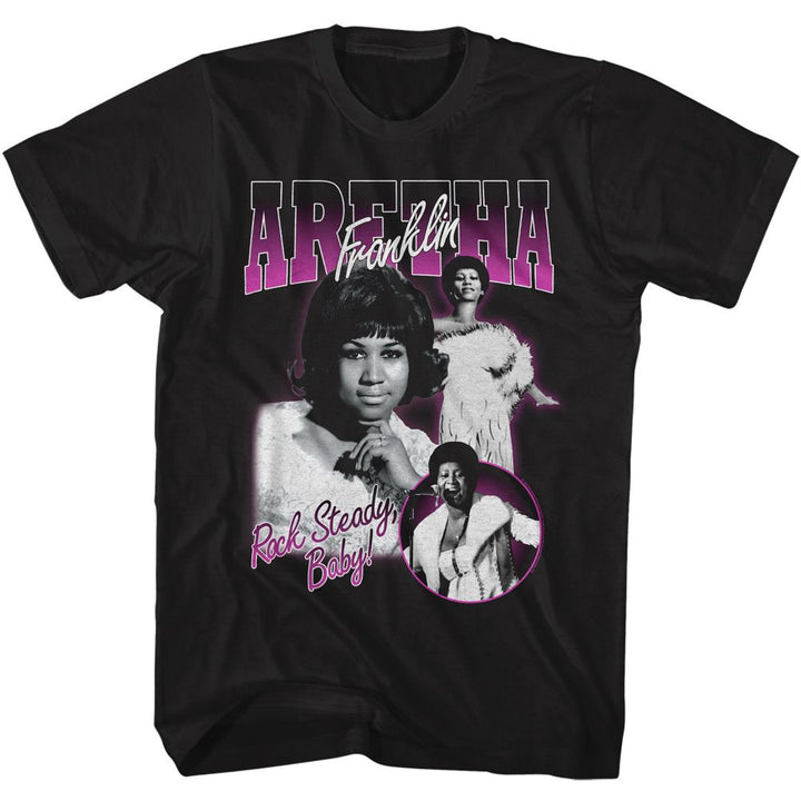 Aretha Franklin - Aretha Rock Steady Baby Collage T-Shirt - HYPER iCONiC.