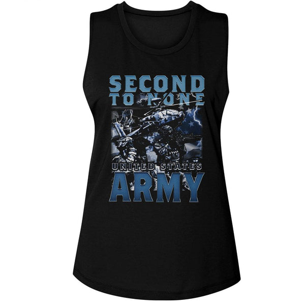 Army - Second To None Womens Muscle Tank Top - HYPER iCONiC.