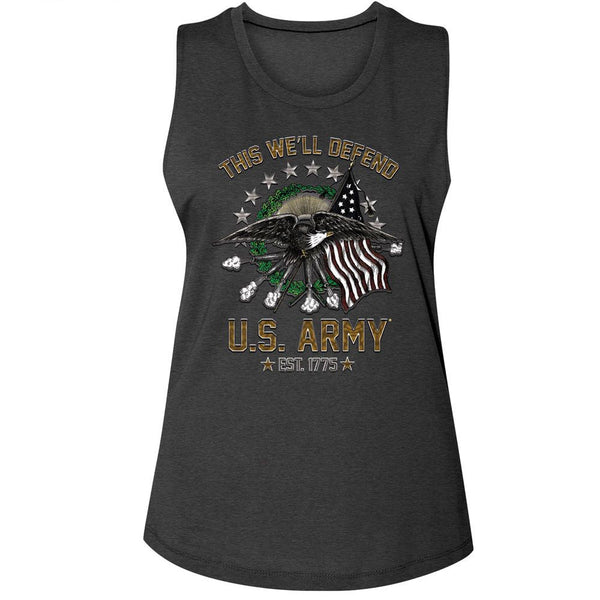 Army - This We Will Defend Muscle Womens Muscle Tank Top - HYPER iCONiC.