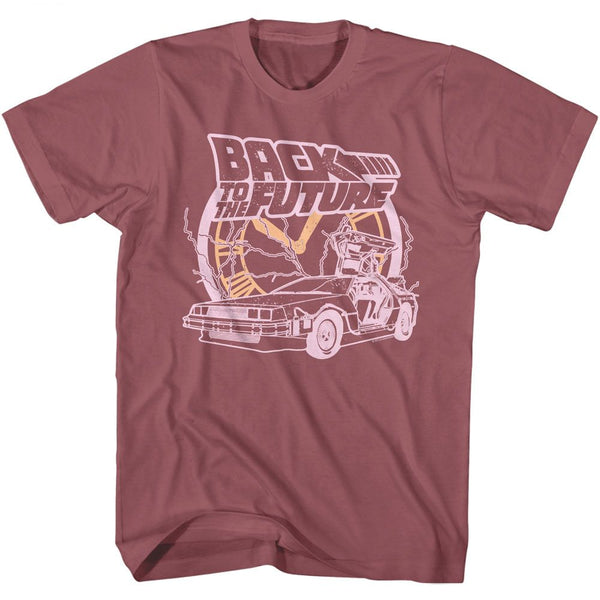 Back To The Future - BTTF Clock And Lightning T-Shirt - HYPER iCONiC.