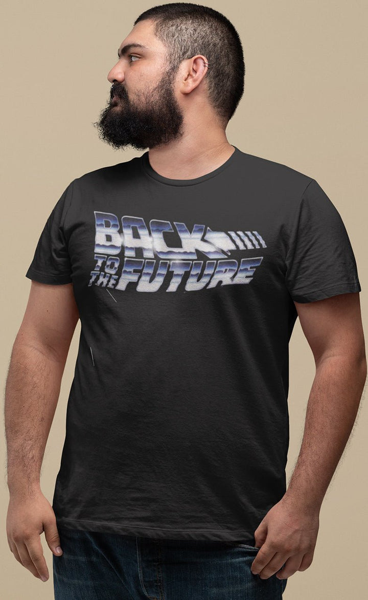 BACK TO THE FUTURE - CHROME TO THE FUTURE BIG AND TALL T-SHIRT - HYPER iCONiC.