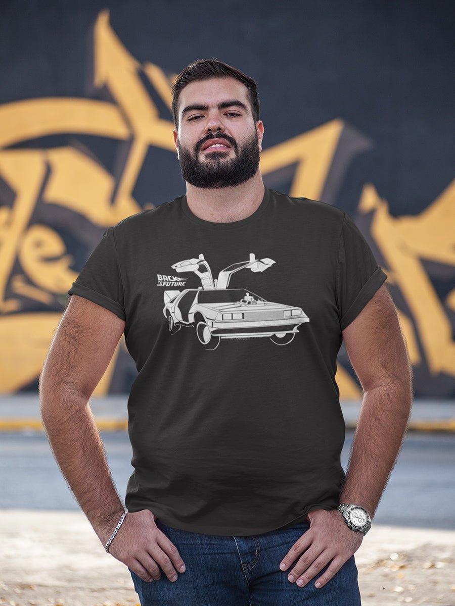 BACK TO THE FUTURE DELOREAN BIG AND TALL T-SHIRT - HYPER iCONiC.