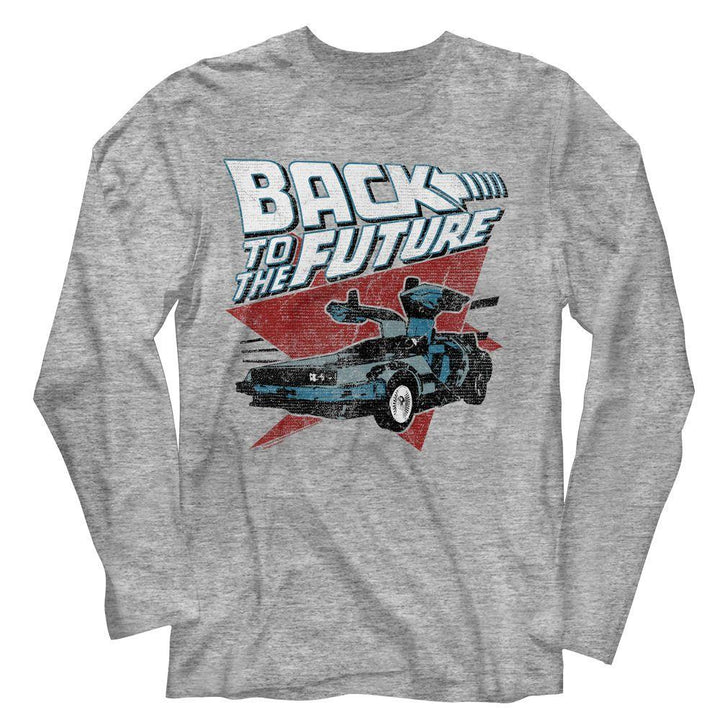 Back To The Future - Logo Triangle Car Long Sleeve Boyfriend Tee - HYPER iCONiC