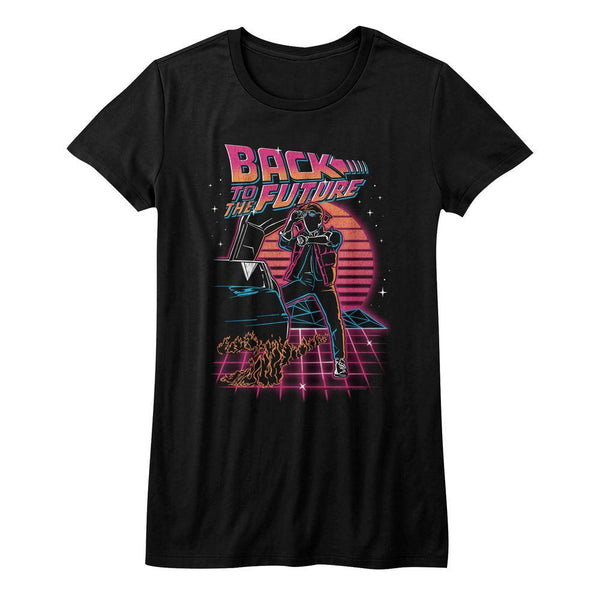 Back To The Future - Synthwave Future Womens T-Shirt - HYPER iCONiC