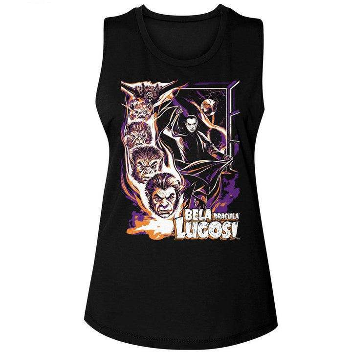 Bela Lugosi - Bat Transformation Womens Muscle Tank Top - HYPER iCONiC.