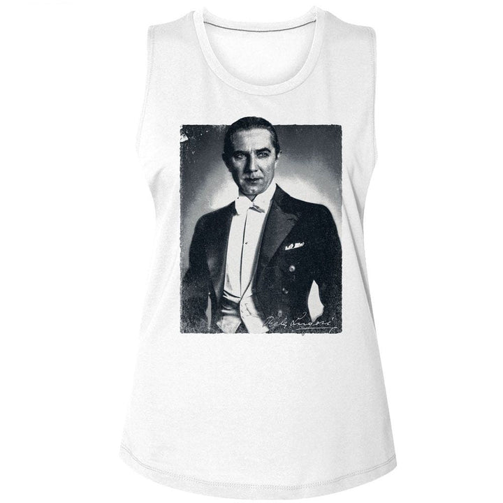 Bela Lugosi - BW Portrait Womens Muscle Tank Top - HYPER iCONiC.