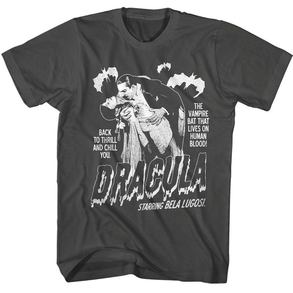 Bela Lugosi - Single Color Dracula With Bats T-Shirt - HYPER iCONiC.