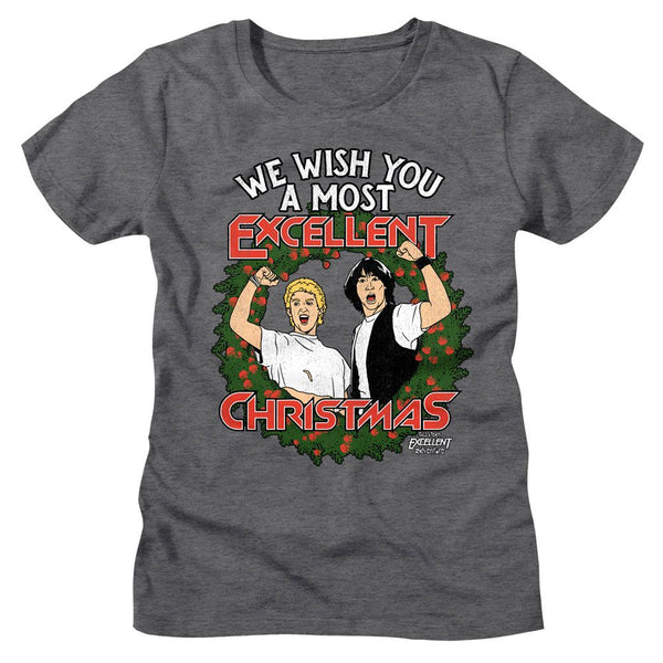 Bill And Ted - Excellent Christmas Womens T-Shirt - HYPER iCONiC.