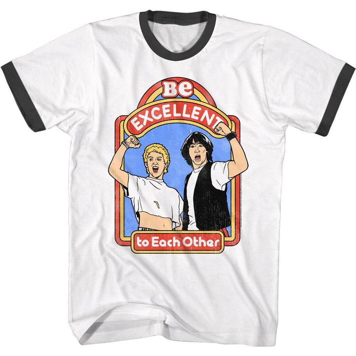 Bill And Ted - Excellent Storybook Short Sleeve Ringer Boyfriend Tee - HYPER iCONiC