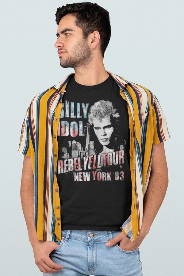Billy Idol NY '83 Flag-Ish T-Shirt - HYPER iCONiC
