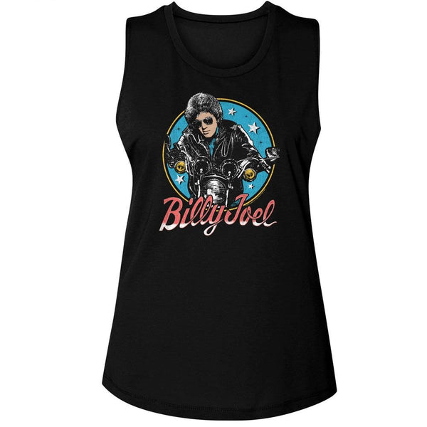 Billy Joel - Bikes And Stars Womens Muscle Tank Top - HYPER iCONiC.