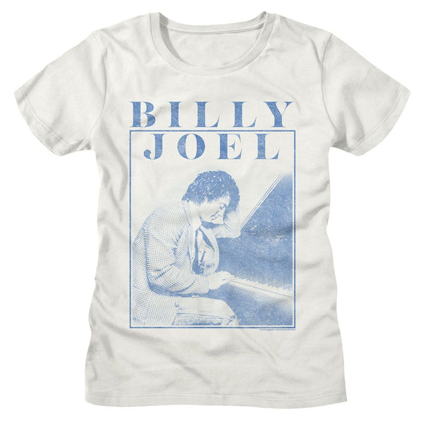 Billy Joel - Playing Piano Photo Womens T-Shirt - HYPER iCONiC.