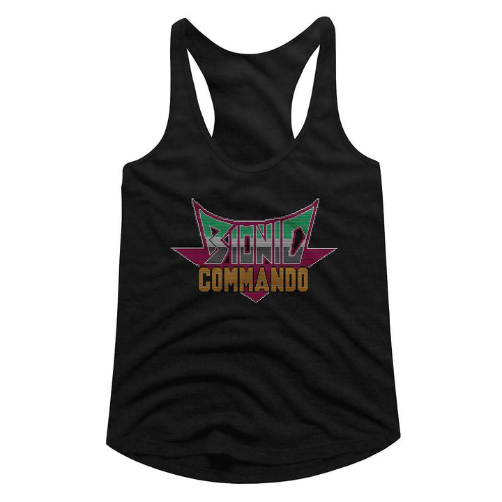 Bionic Commando - Pixel Logo Womens Racerback Tank - HYPER iCONiC