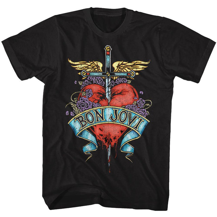 Bon Jovi - Heart Big and Tall T-Shirt - HYPER iCONiC.
