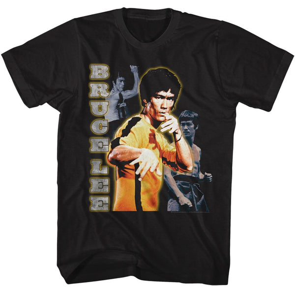 Bruce Lee - Multi Photo Vertical Text T-Shirt - HYPER iCONiC.