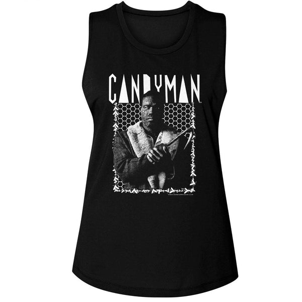 Candyman - Bee Border Womens Muscle Tank Top - HYPER iCONiC.