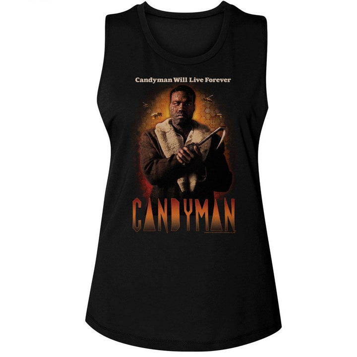 Candyman - Say His Name Womens Muscle Tank Top - HYPER iCONiC.