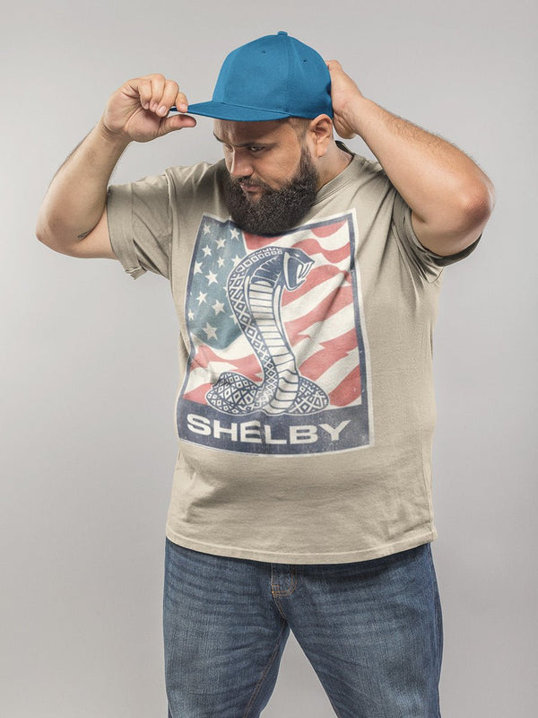 CARROLL SHELBY - FLAG SNAKE BIG AND TALL T-SHIRT - HYPER iCONiC.
