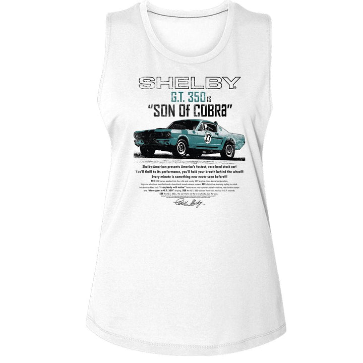 Carroll Shelby - Son Of Cobra Womens Muscle Tank Top - HYPER iCONiC.
