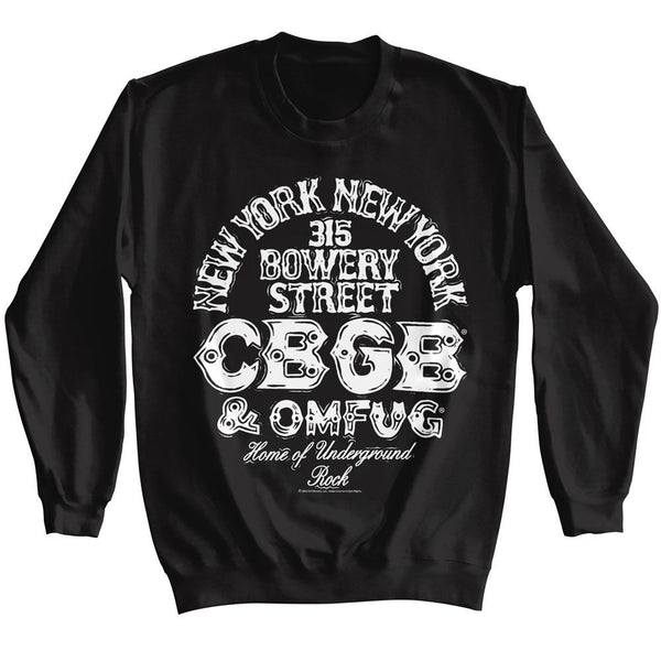 CBGB - Logo And Address Sweatshirt - HYPER iCONiC.
