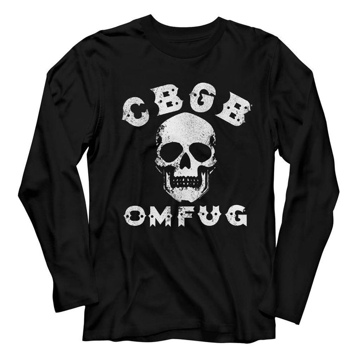 CBGB Skull Long Sleeve Boyfriend Tee - HYPER iCONiC