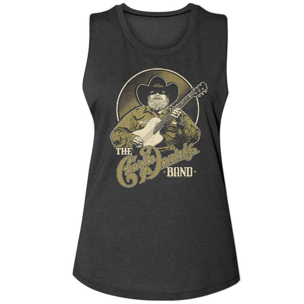 Charlie Daniels Band - CDB Charlie D Muscle Womens Muscle Tank Top - HYPER iCONiC.
