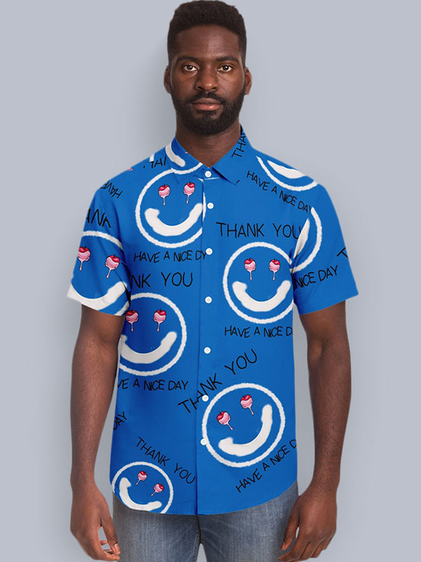 CheatDayEats - Cherry Thank You Have a Nice Day Button Shirt