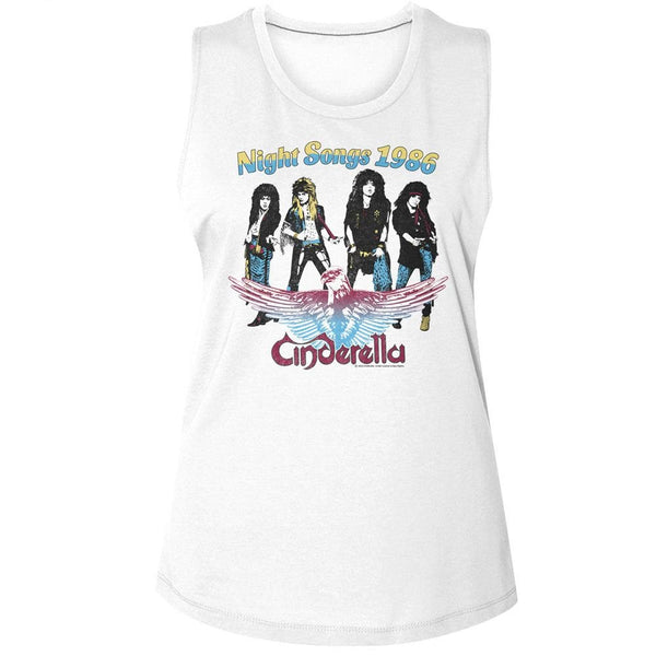 Cinderella - Night Songs 1986 Womens Muscle Tank Top - HYPER iCONiC.