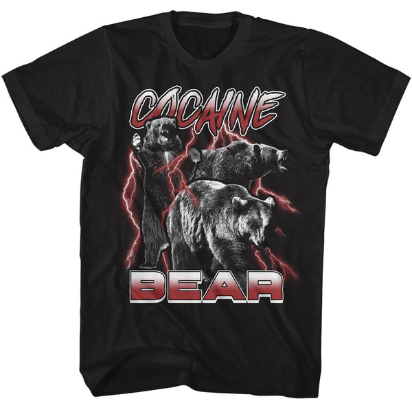 Cocaine Bear - BW With Lightning T-Shirt - HYPER iCONiC.