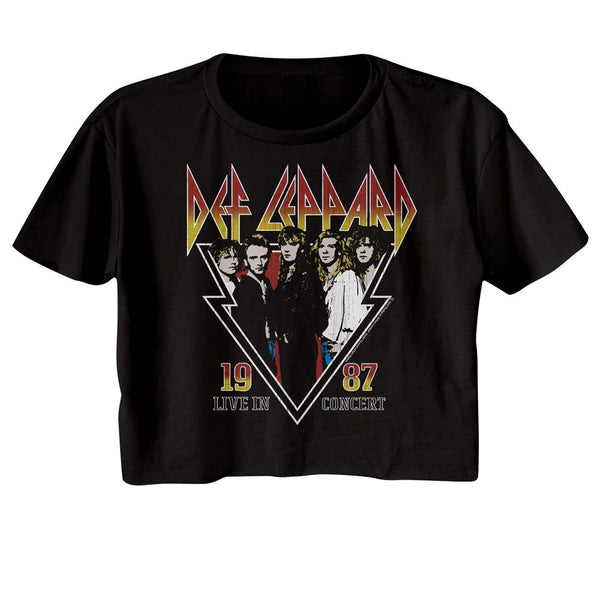 Def Leppard - 1987 Live In Concert Womens Crop Tee - HYPER iCONiC.