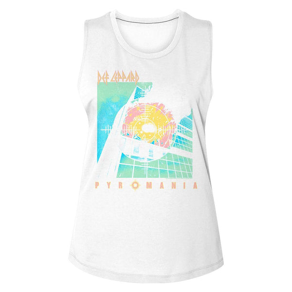 Def Leppard Bright Color Pyro Womens Muscle Tank Top - HYPER iCONiC