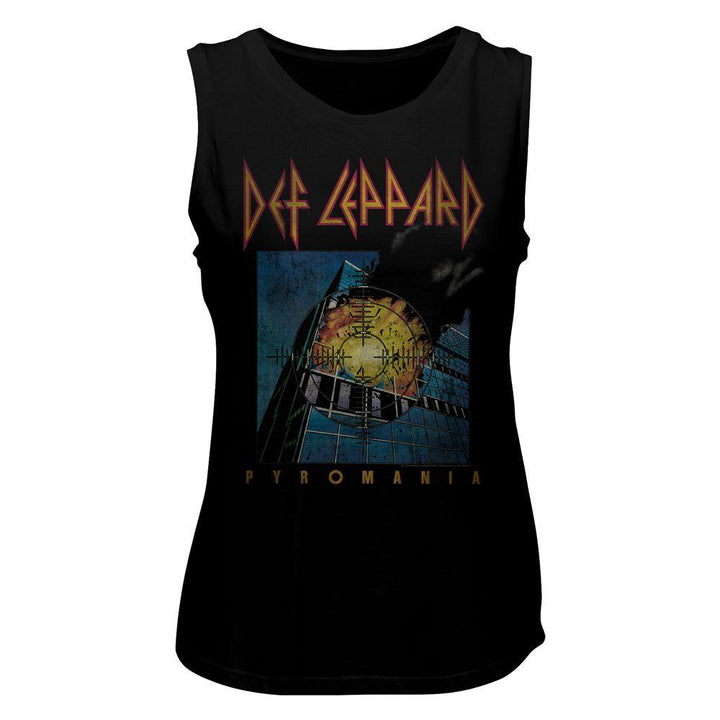 Def Leppard Faded Pyromania Womens Muscle Tank Top - HYPER iCONiC