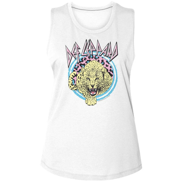 Def Leppard - Pastel Leppard 2 Muscle Womens Tank Top - HYPER iCONiC.