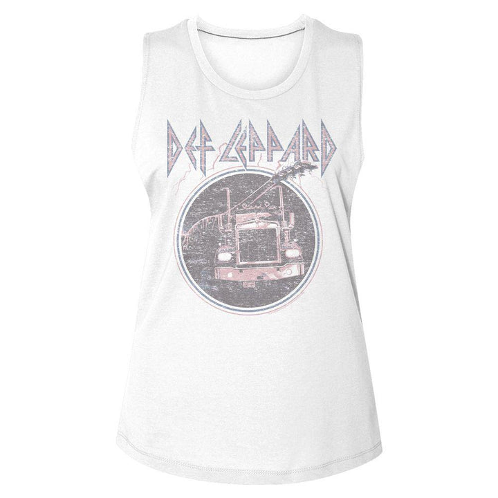 Def Leppard Pinktruckblue Womens Muscle Tank Top - HYPER iCONiC