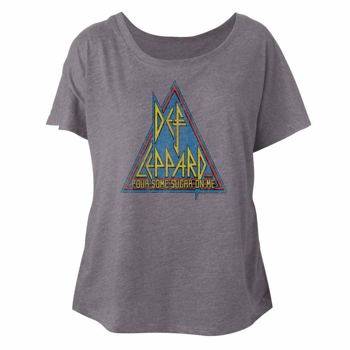 Def Leppard Primary Triangle Womens Short Sleeve Dolman - HYPER iCONiC