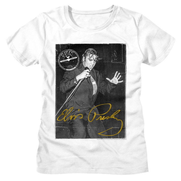 Elvis Presley - Elvis Gold Signature Womens T-Shirt - HYPER iCONiC.