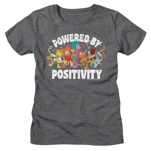 Fraggle Rock - Powered By Positivity Womens T-Shirt - HYPER iCONiC.