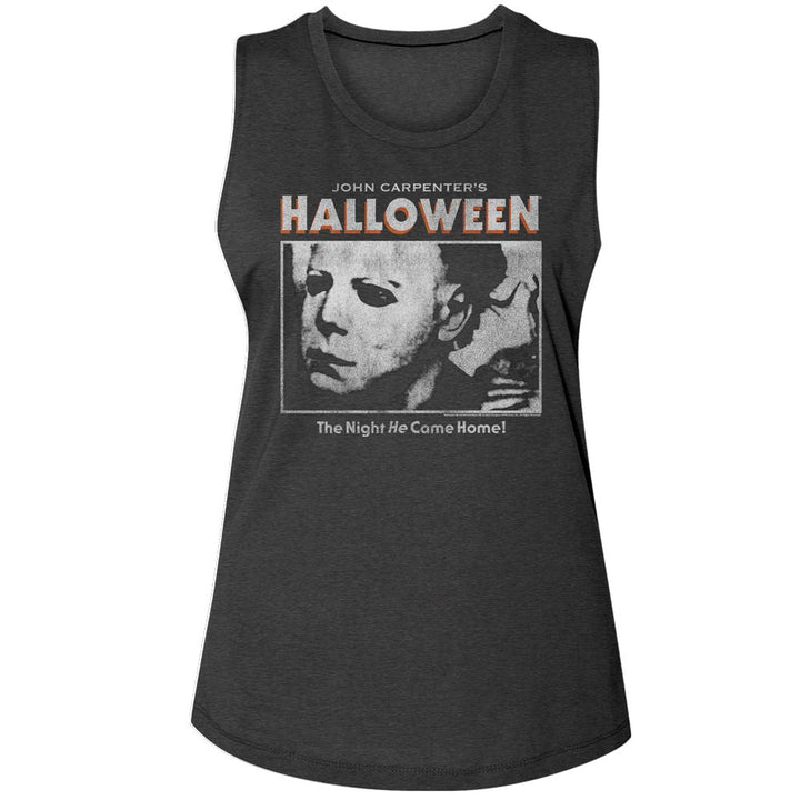 Halloween - Logo And Photo Muscle Womens Muscle Tank Top - HYPER iCONiC.