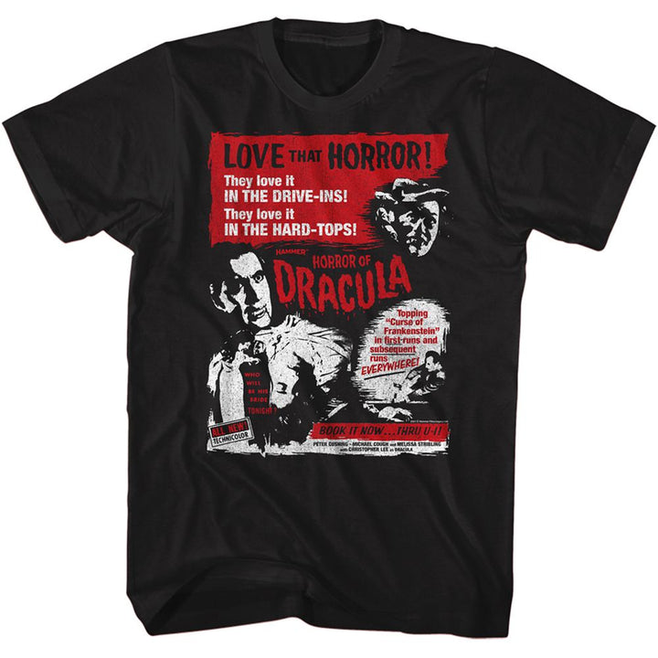 Hammer Horror - Love That Horror T-shirt - HYPER iCONiC.